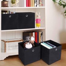 Bild für Hansiro 6er-Set Aufbewahrungsbox Faltbox 30 x 30 x 30 cm Schwarz