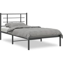Bild für vidaXL Bettgestell mit Kopfteil Metall Schwarz 100x190 cm 355555