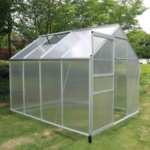 Bild für Premium Alu Gewächshaus 250x190cm Treibhaus Pflanzenhaus inkl. Fundament+Fenster a