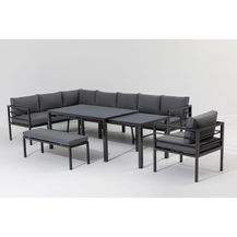 Bild für Gardissimo 'LARINO' Ecklounge mit verstellbarer Liegefläche und ausziehbarem Gartentisch