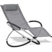 Leco Schaukelstuhl grau Sonnenliege Gartenstuhl Gartenliege Garten Stuhl Liege