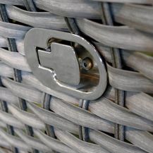 Bild für Verstellbarer Polyrattan Comfort Relax Ohrensessel Gartensessel Polster Hocker