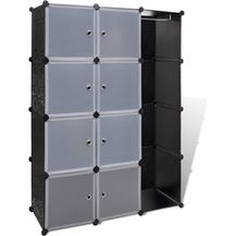 Bild für vidaXL Modularer Schrank mit 9 Fächern 109x36,5x143cm Schwarz und Weiß 240497