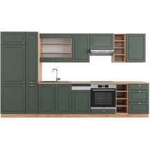 Bild für Küchenzeile Fame-Line Grün-Gold Landhaus/Goldkraft Eiche 355 cm ohne Arbeitsplatte Vicco