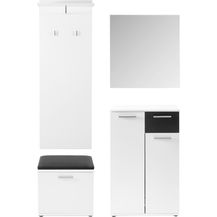 Bild für Schuhkommode >JAKOB< in Weiß/Schwarz 60 x 102 x 30 cm (BxHxT)