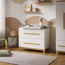 Bild für Wickelkommode Malia Weiß 108 x 98 cm mit 2 Schubladen Vitalispa