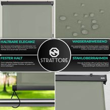 Bild für Strattore Ausziehbare Senkrechtmarkise / Vertikalmarkise 160 x 250 cm