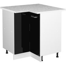 Bild für Eckschrank für Hausrat R-Line Schwarz Hochglanz 75.6 cm mit Tür