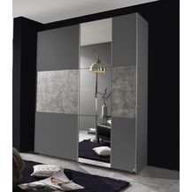 Bild für Schwebetürenschrank PRENZLAU Kleiderschrank grau metallic 175 cm