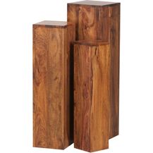 Bild für Beistelltisch 3er Set WL1. 566 Massivholz 24,5 x 85 x 24,5 cm Sheesham Tische