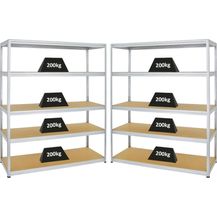 Bild für PROREGAL Mega Deal 2er-Set Schwerlastregale Giant Elephant 180 x 150 x 60 cm mit 5 Ebenen Fachlast 200kg Verzinkt