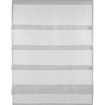Bild für Transparente Bistrogardine Raffoptik mit Stangendurchzug in Voile, schlicht und modern in vielen verschiedenen Farben erhältlich (80 x 110 cm / grau
