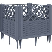 Bild für vidaXL Pflanzkasten mit Erdspießen Blaugrau 43,5x43,5x43,5 cm PP 368009