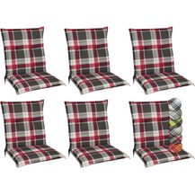 Bild für 6er Set Beautissu Niedriglehner Auflage Sunny 100 x 50 x 6 cm Bordeaux