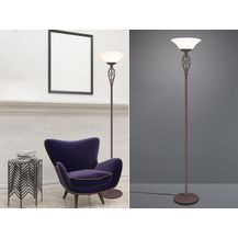 Bild für LED Deckenfluter Landhausstil in Rostoptik mit Glasschirm