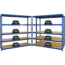 Bild für PROREGAL Mega Deal 3er-Set Schwerlastregal Giant Elephant 180 x 180 x 45 cm mit 5 Ebenen Fachlast 200kg Blau