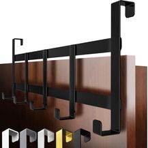 Bild für 4smile Türgarderobe zum Einhängen – Schwarze Türhaken universell verwendbar