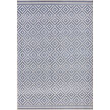 Bild für In- & Outdoor Teppich Raute blau/creme