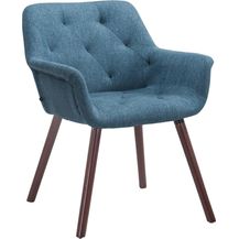 Bild für CLP Besucherstuhl Cassidy Stoff mit Armlehne,blau walnuss