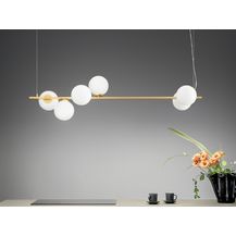 Bild für Pendelleuchte ENOIRE 6-flammig Gold mit Glaskugeln in Opalweiß