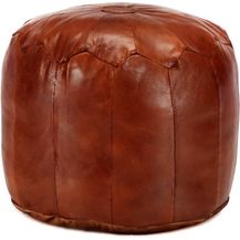Bild für vidaXL Pouf Hellbraun 40 x 35 cm Echtes Ziegenleder 248129