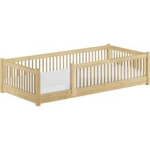 Bild für Kinderbett niedriges Bodenbett Kiefer natur 90x200 Kleinkinder Laufstall ähnlich Rollrost und Matratze inkl.