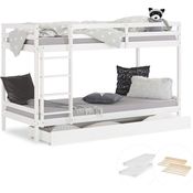 Etagenbett mit Matratzen und Bettkasten Doppelstockbett 90x200 cm Hochbett Stockbett Kinderbett