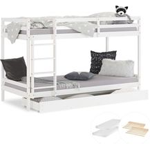 Bild für Etagenbett mit Matratzen und Bettkasten Doppelstockbett 90x200 cm Hochbett Stockbett Kinderbett