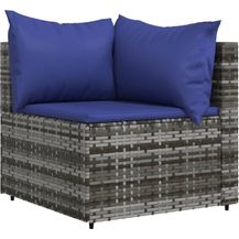 Bild für vidaXL Garten-Ecksofa mit Kissen Grau Poly Rattan 319841