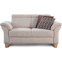 Bild für Cavadore 2-Sitzer Sofa Ammerland / Couch mit Federkern im Landhausstil / Inkl. verstellbaren Kopfstützen / 156 x 84 x 93 / Strukturstoff weiß-beige