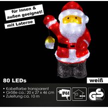 Bild für LED Weihnachtsfigur Acryl Weihnachtsmann 46cm Figur beleuchtet Weihnachtsdeko