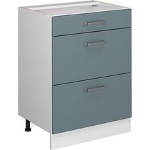 Bild für Küchenunterschrank R-Line Blau-Grau 60 cm mit Schubladen
