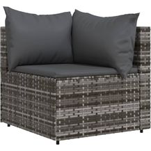 Bild für vidaXL Garten-Ecksofa mit Kissen Grau Poly Rattan 319761