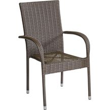Bild für LC Garden Stapelstuhl Lübeck Stapelstuhl braun Armlehnstuhl Balkonstuhl