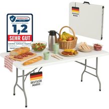 Bild für Albatros Buffettisch Klapptisch weiß – robuste Konstruktion klappbar und hohe Tragkraft –für bis zu 10 Personen – für Bierzelt mit Tragegriff