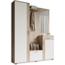 Bild für Garderobe PATENT Spiegel Sonoma Eiche und weiß 3-teilig