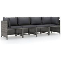 Bild für vidaXL 4-Sitzer-Gartensofa mit Kissen Grau Poly Rattan 313501