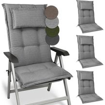 Bild für Beautissu 4er Set Hochlehner Auflage HighLux HL 120 x 50 x 7 cm Hellgrau