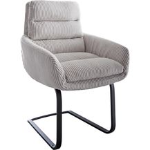 Bild für Freischwinger Abelia-Flex mit Armlehnen Cord Silbergrau Freischwinger flach Schwarz