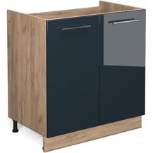 Bild für Spülenunterschrank Fame-Line Dunkelblau Hochglanz 80 cm ohne Arbeitsplatte Vicco