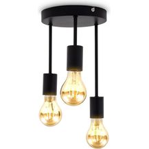 Bild für B.K.Licht Deckenleuchte Retro Deckenleuchte E27 Fassung Matt Schwarz Metall