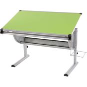 Kinder-/Jugend-Schreibtisch Schülerschreibtisch Bürotisch Oxford, höhenverstellbar, neigbar, 62-92 x 118 x 68 cm ~ grün