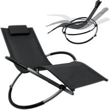 Bild für Schaukelliege Sonnenliege Liegestuhl XXL 200kg belastbar in Anthrazit Faltbar Gartenliege Relaxliege Strandliege Schaukelstuhl Balkonliege Terrassenliege