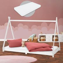 Bild für ML-DESIGN Spielbett Hausbett Tipi Zeltbett inkl. Lattenrost Bodenbett Kinder Himmelbett