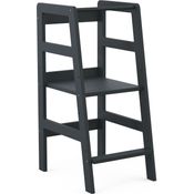 Bellabino 'Milo' Lernturm, Tritt 3-fach höhenverstellbar, grau lackiert, Kiefer Massivholz