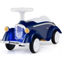 Bild für Rutschauto klassisches Fuß-zu-Boden Rutschfahrzeug mit Lenkrad Hupe LED-Scheinwerfer Dunkelblau