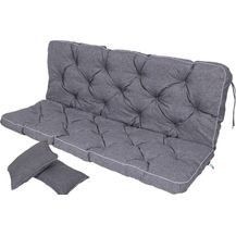 Bild für TexDeko Auflagekissen Ecolen Gartenbankauflage für Hollywoodschaukel mit Rückenlehne, (1x Gartenbankauflage für Hollywoodschaukel + 2x Kissen)