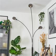 Bild für hofstein Stehlampe Stehlampe aus Metall in Schwarz/Chrom/Rauch im Retro-Design