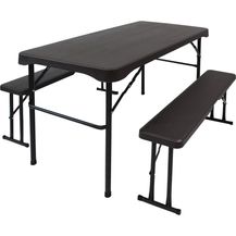 Bild für Bierzeltgarnitur 3-tlg. klappbar Länge 107 cm Balkongarnitur Festzeltgarnitur Gartenmöbel in grau