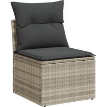 Bild für vidaXL Gartensofa ohne Armlehnen mit Kissen Hellgrau Poly Rattan 366174